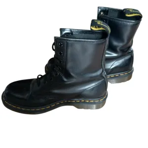Dr. Martens Boots Leather Upper Heel Pull 1460 Black Leather 8 Eye Women's