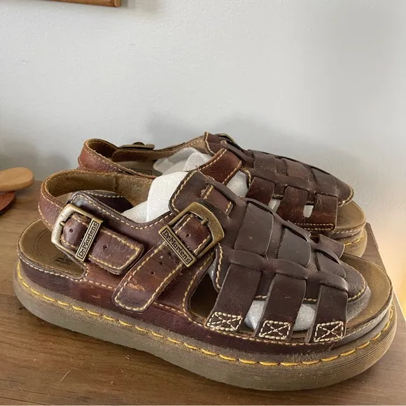 Dr. Martens Brown Leather Fisherman Sandals