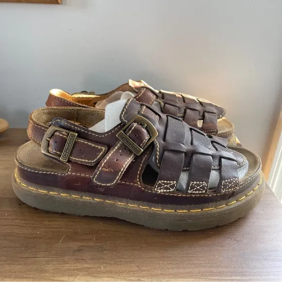 Dr. Martens Brown Leather Fisherman Sandals
