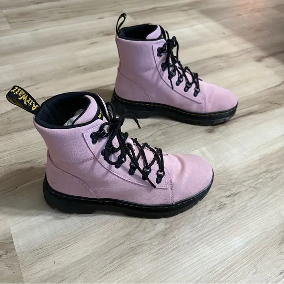 Dr. Martens COMBS Hiker Style Combat Boots in Pink Hi Suede Size 9