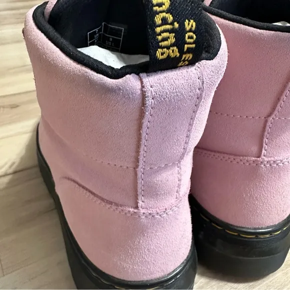 Dr. Martens COMBS Hiker Style Combat Boots in Pink Hi Suede Size 9