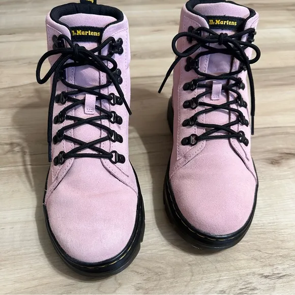 Dr. Martens COMBS Hiker Style Combat Boots in Pink Hi Suede Size 9