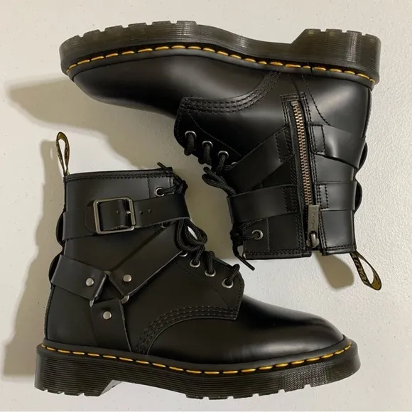Dr. Martens Cristofor Leather Harness Lace Up Boots-Size 6 NWOT