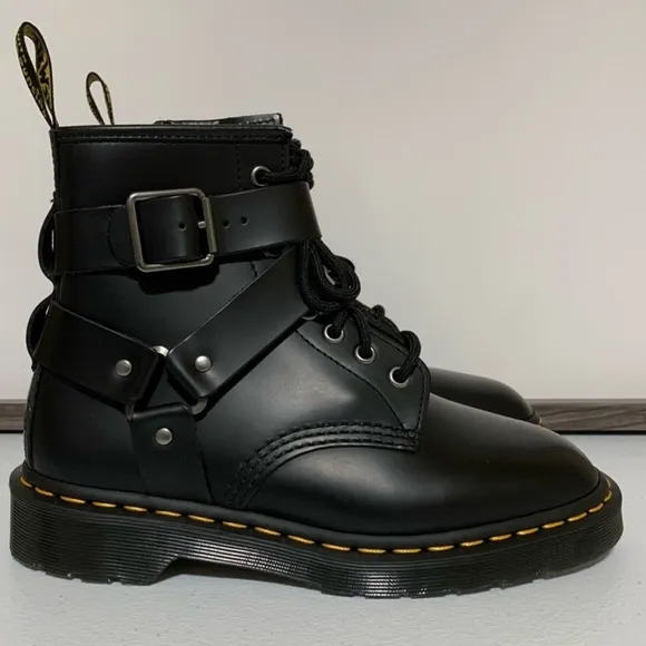Dr. Martens Cristofor Leather Harness Lace Up Boots-Size 6 NWOT