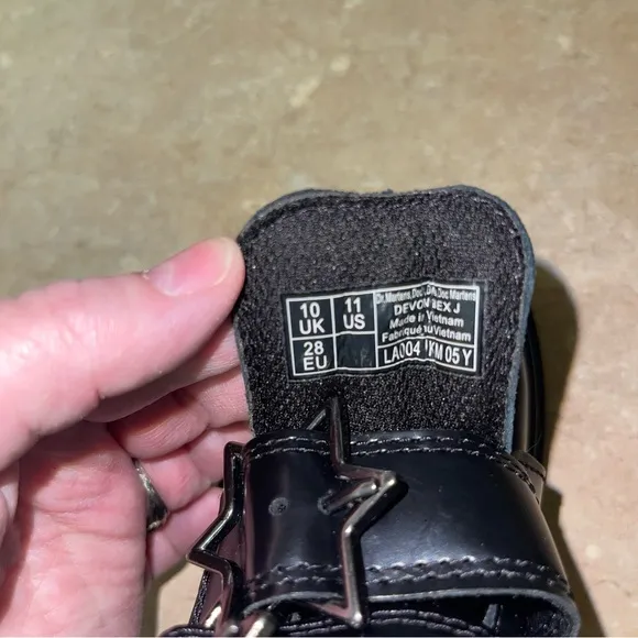 Dr. Martens Devon Bex Leather Platform Ankle Boots Toddler Girls 11c Black New