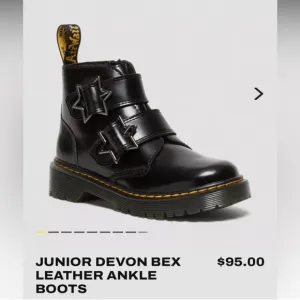 Dr. Martens Devon Bex Leather Platform Ankle Boots Toddler Girls 11c Black New