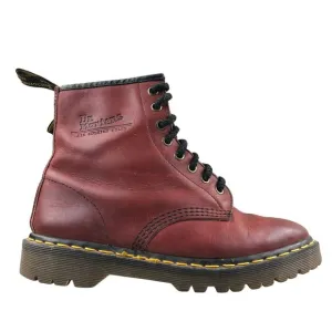 Dr. Martens ENGLAND Vintage Men's Size 7 Red Leather Lace-Up 1460 Ankle Boots