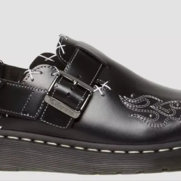 Dr Martens Jorge II western gothic mules in black leather Mens Shoes size12 New