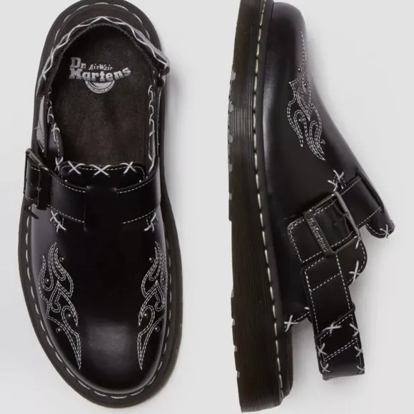 Dr Martens Jorge II western gothic mules in black leather Mens Shoes size12 New