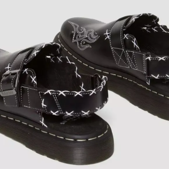 Dr Martens Jorge II western gothic mules in black leather Mens Shoes size12 New
