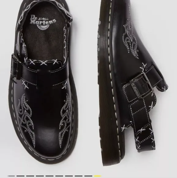Dr Martens Jorge II western gothic mules in black leather Mens Shoes size12 New
