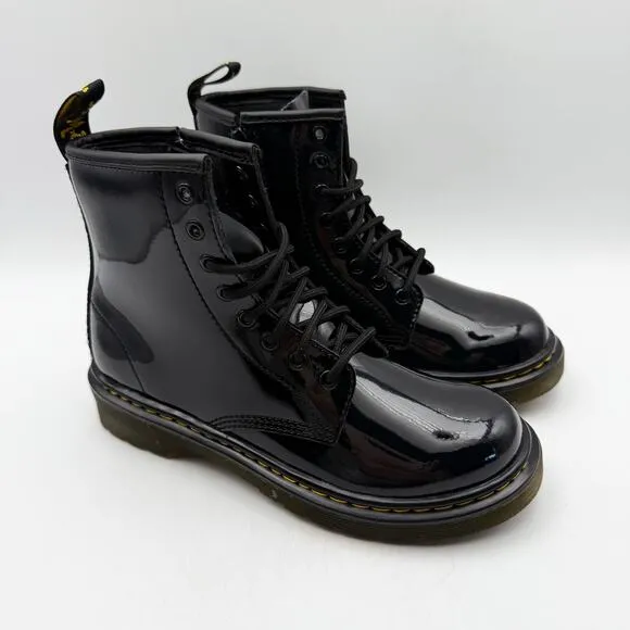 Dr. Martens Junior 1460 Lace Up Boots US G3 B2 EU 33 Black Patent Leather NIB