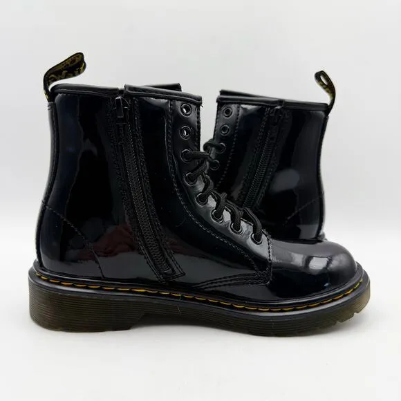 Dr. Martens Junior 1460 Lace Up Boots US G3 B2 EU 33 Black Patent Leather NIB