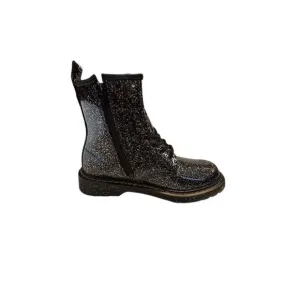 Dr. Martens Kids 1460 Black Glitter Lace Up Ankle Boots Size 6