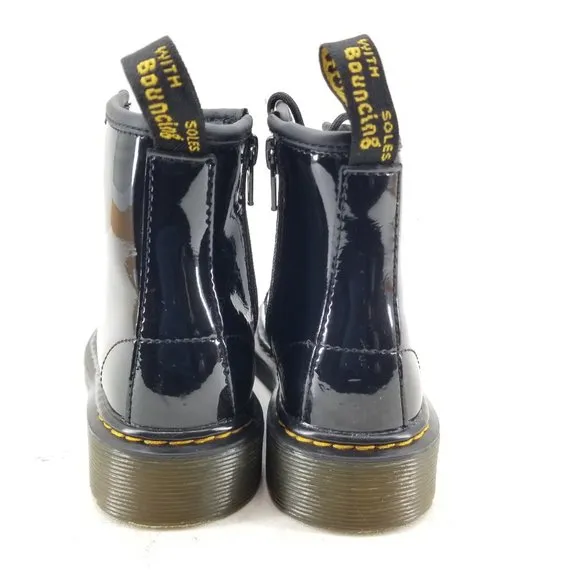 Dr Martens Kids  1460 Black Patent Leather Lace Up Boots Size US 13