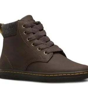 Dr Martens Maelly Padded Collar Brown Leather Ankle Boots