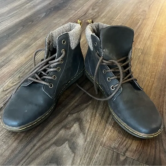 Dr Martens Maelly Padded Collar Brown Leather Ankle Boots