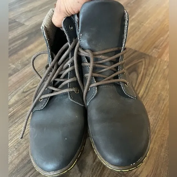 Dr Martens Maelly Padded Collar Brown Leather Ankle Boots