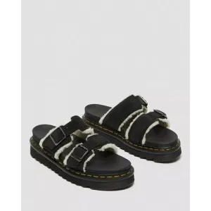 Dr. Martens Myles Faux Fur Platform Sandals Men's Sz. 11  WOMEN'S 12 Suede