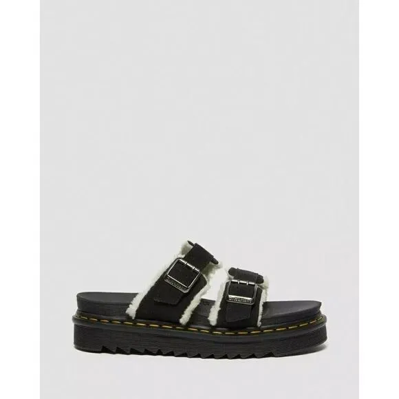 Dr. Martens Myles Faux Fur Platform Sandals Men's Sz. 11  WOMEN'S 12 Suede