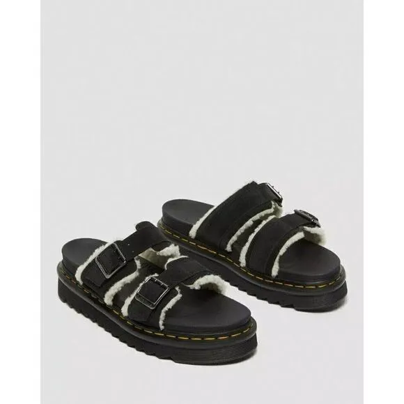 Dr. Martens Myles Faux Fur Platform Sandals Men's Sz. 11  WOMEN'S 12 Suede