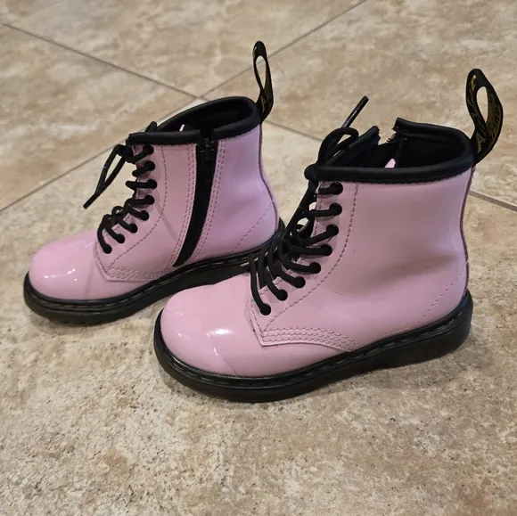Dr. Martens Pink Patent Leather Boots