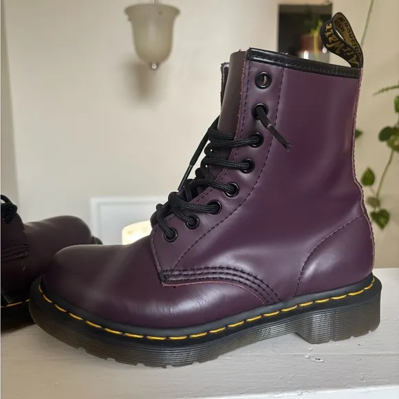 Dr. Martens Purple Leather Boots