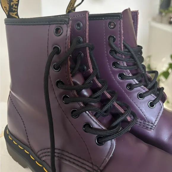Dr. Martens Purple Leather Boots