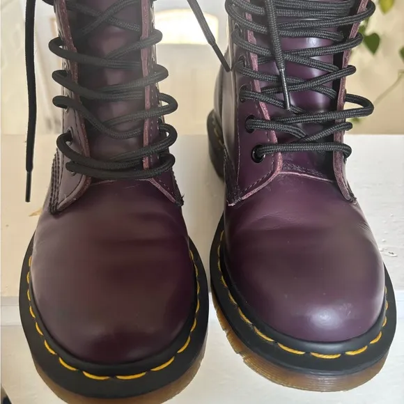 Dr. Martens Purple Leather Boots