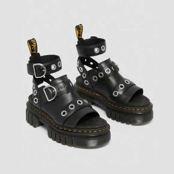 Dr. Martens Ricki Hardware Nappa Lux Leather Platform Sandals Size 7