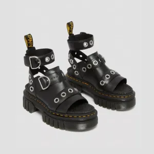Dr. Martens Ricki Hardware Nappa Lux Leather Platform Sandals Size 7