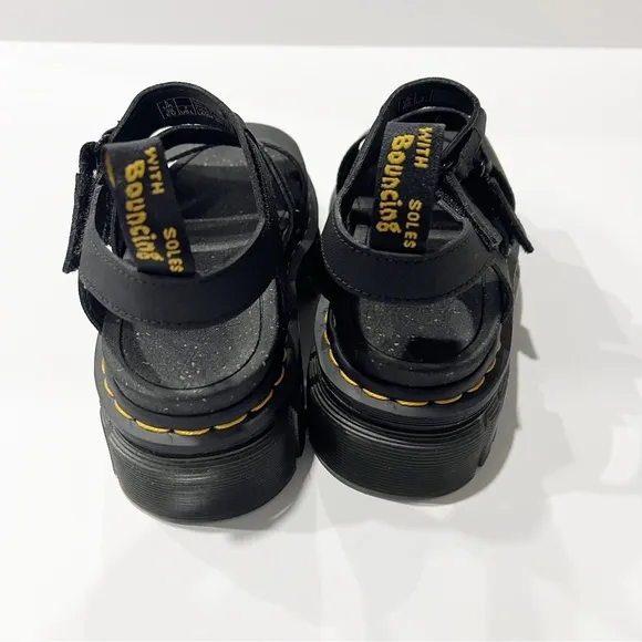 Dr. Martens Ricki Nylon 3 Strap Platform Sandal Black Size 7