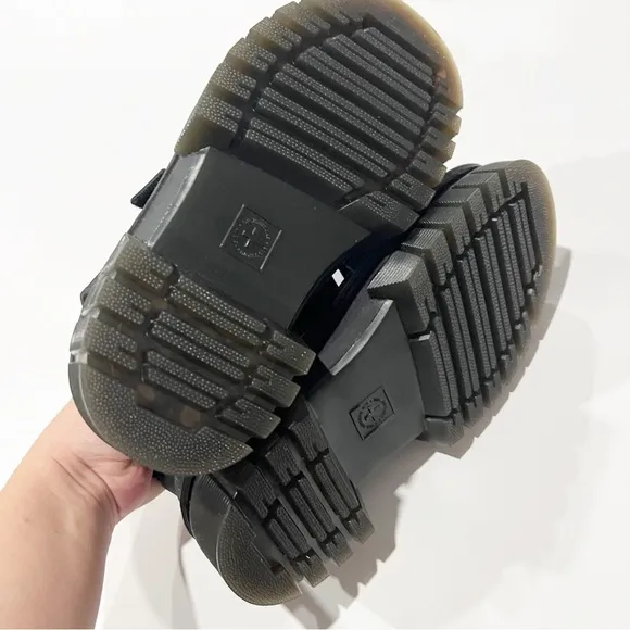 Dr. Martens Ricki Nylon 3 Strap Platform Sandal Black Size 7