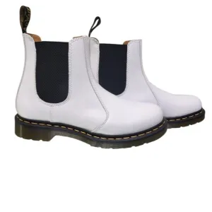 Dr. Martens Slip On Chelsea Boots Sz 10 White Round Toe Leather Upper 2976