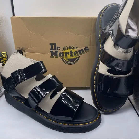 DR. Martens unisex patent leather gladiator sandals Size W11 / M10