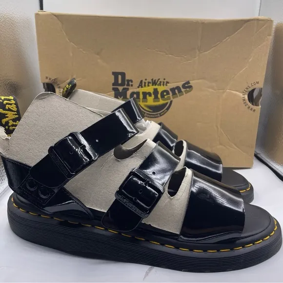 DR. Martens unisex patent leather gladiator sandals Size W11 / M10
