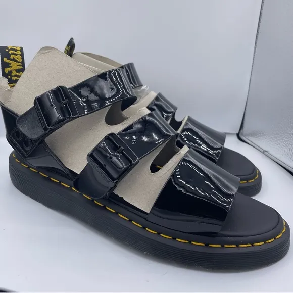DR. Martens unisex patent leather gladiator sandals Size W11 / M10