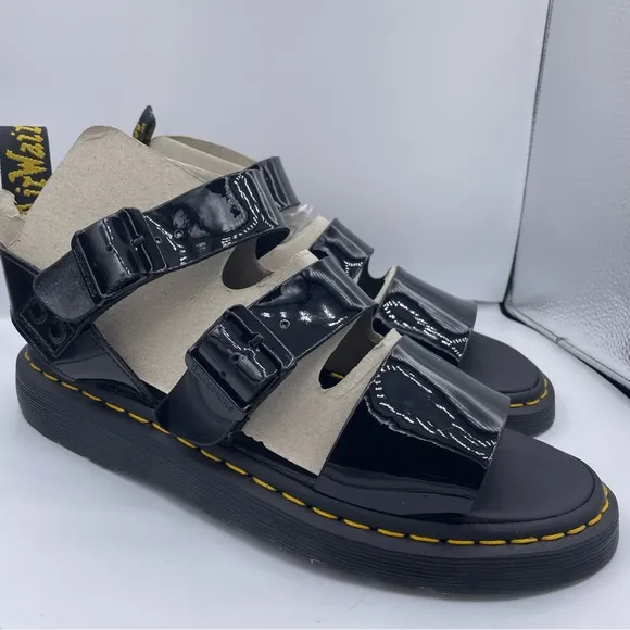 DR. Martens unisex patent leather gladiator sandals Size W11 / M10