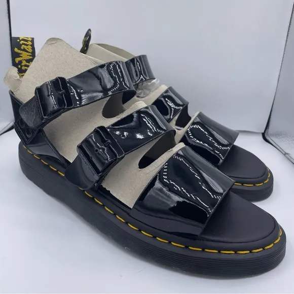 DR. Martens unisex patent leather gladiator sandals Size W11 / M10
