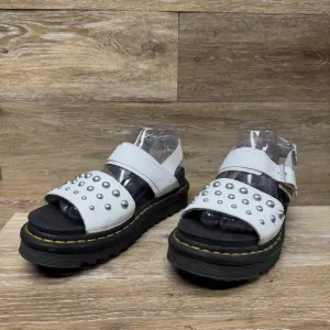 Dr. Martens Voss White Leather Studded Sandals Women's Size 9