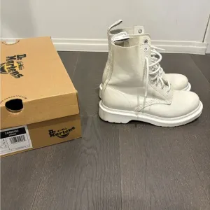 Dr. Martens White Leather Boots