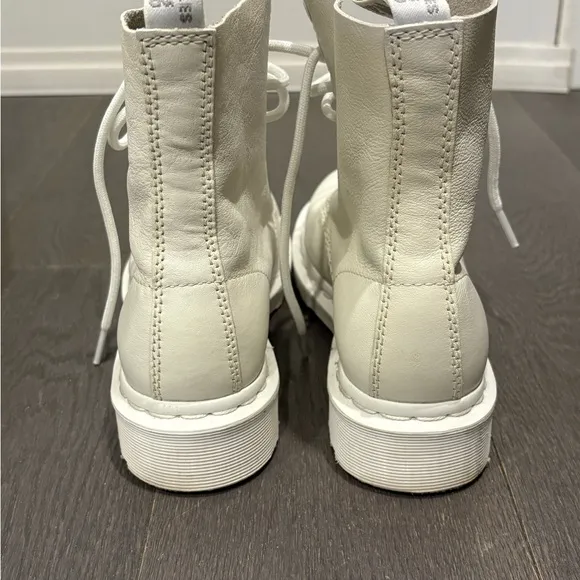 Dr. Martens White Leather Boots