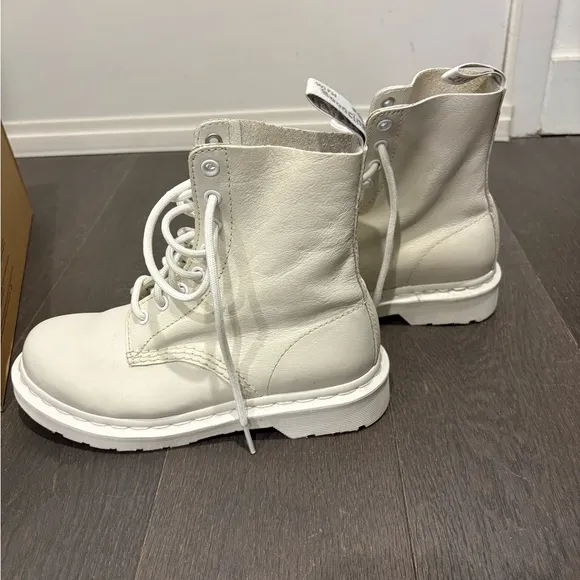 Dr. Martens White Leather Boots