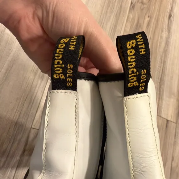 Dr. Martens White Leather Lace Up Boots