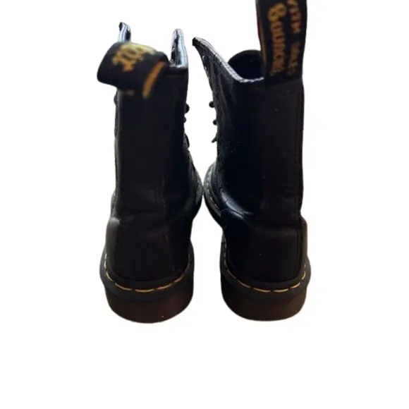 Dr Martens Women's 1460 Vonda Mono Boot Size 36 (5US) Black Embroidered Flowers
