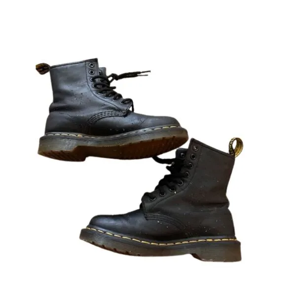 Dr Martens Women's 1460 Vonda Mono Boot Size 36 (5US) Black Embroidered Flowers