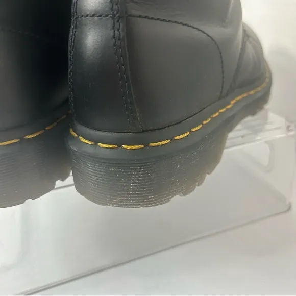 DR MARTENS Women’s Leather Serena 1460 Faux Fur Combat Boots Air Wair Black 7US