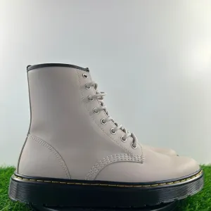 Dr Martens Zavala Women Size 7 Taupe Leather Combat Boots NEW