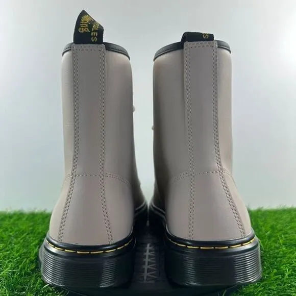 Dr Martens Zavala Women Size 7 Taupe Leather Combat Boots NEW
