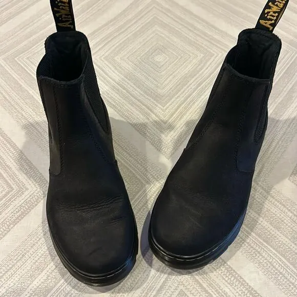 Dr. Martens AirWair Women’s Black Platform Slip On Ankle Boots - Size 8